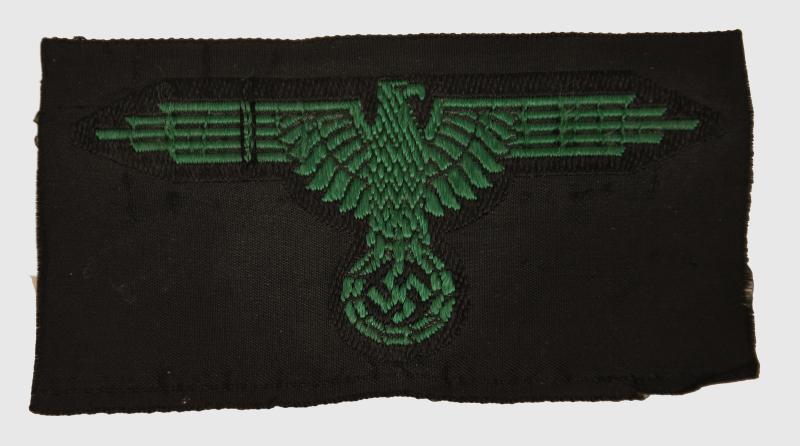 GERMAN WWII RARE SS ARM EAGLE IN GREEN.