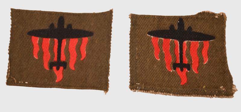 BRITISH WWII ANTI AIRCRAFT COMMAND PRINTED SHOULDER PATCHES.