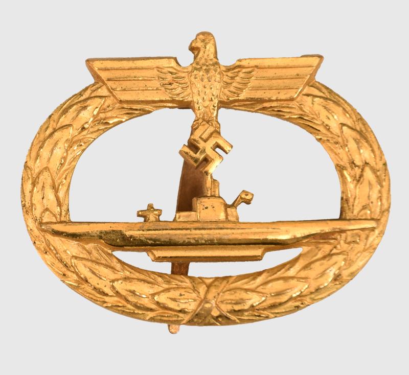 GERMAN WWII SUBMARINE QUALIFICATION BADGE BY SCHWERIN, MINT.