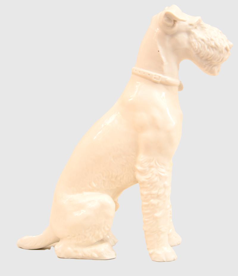 GERMAN WWII WHITE PORCELAIN ALLACH FOX TERRIER.