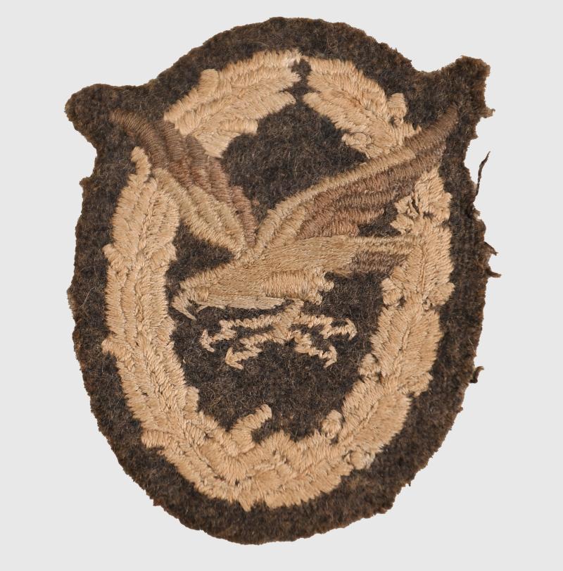 GERMAN WWII LUFTWAFFE RADIO OPERATOR AIR GUNNERS BADGE IN CLOTH.