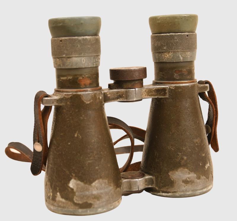 GERMAN WWI GERMAN PATTERN 08 FERNGLAS BINOCULARS FROM THE BATTLE OF THE SOMME.