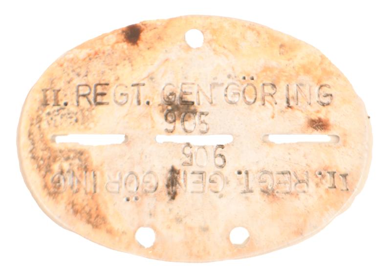 GERMAN WWII LUFTWAFFE REGIMENT GENERAL GORING IDENTITY DISC.