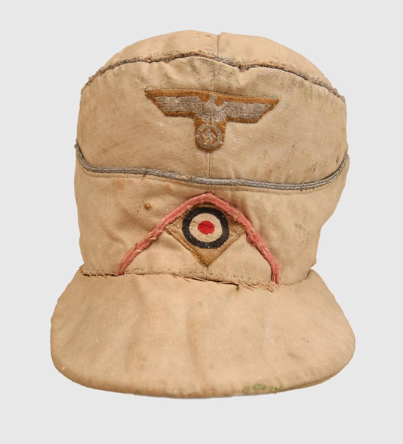 GERMAN WWII ARMY AFRIKA PANZER OFFICERS FIELD CAP.