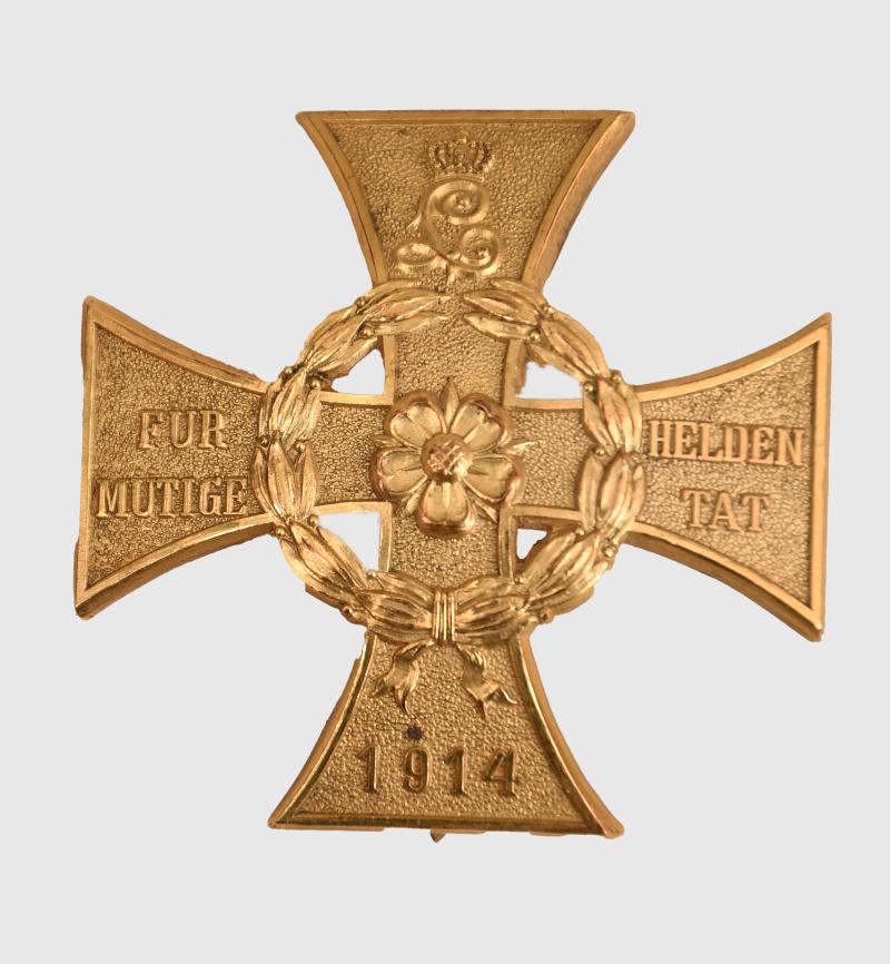 GERMAN WWI LIPPE DETMOLD WAR CROSS. 1914 1st CLASS FOR COMBTANTS.