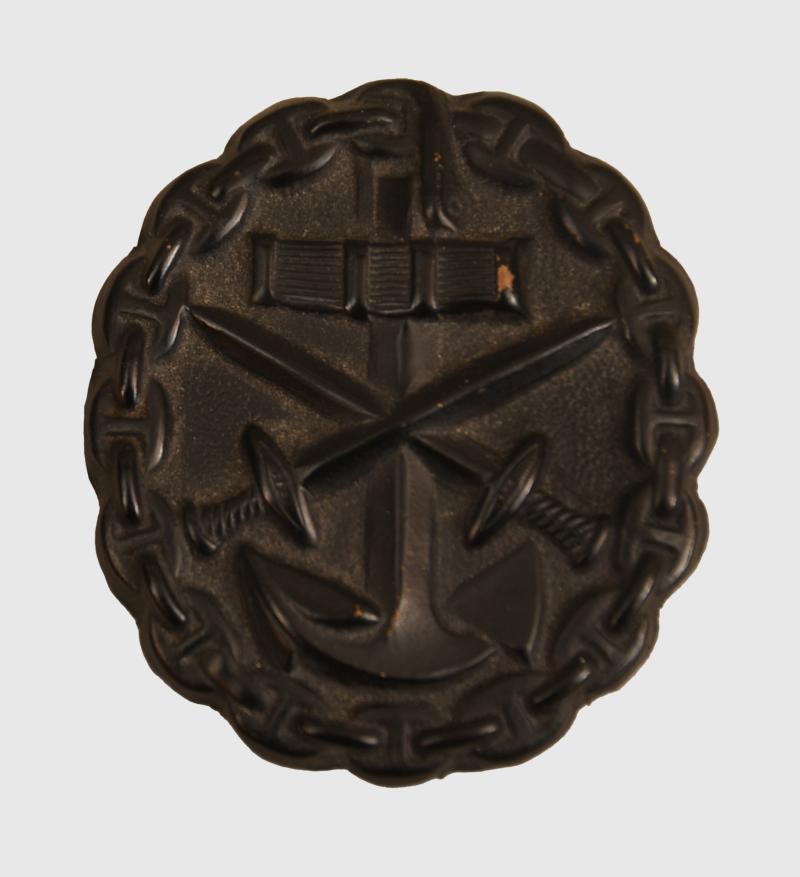 GERMAN WWI 1918 NAVAL BLACK WOUND BADGE.