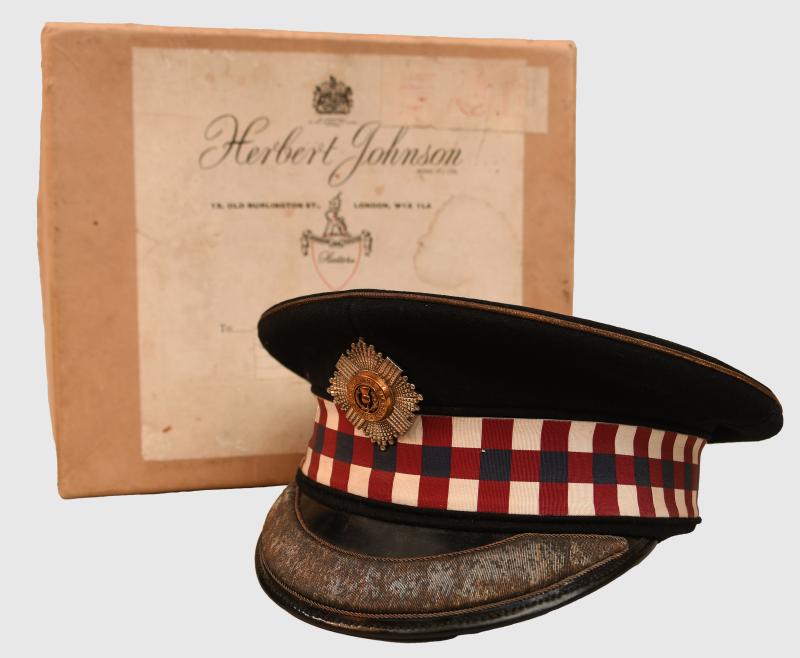 SCOTS GUARDS OFFICERS VISOR CAP.