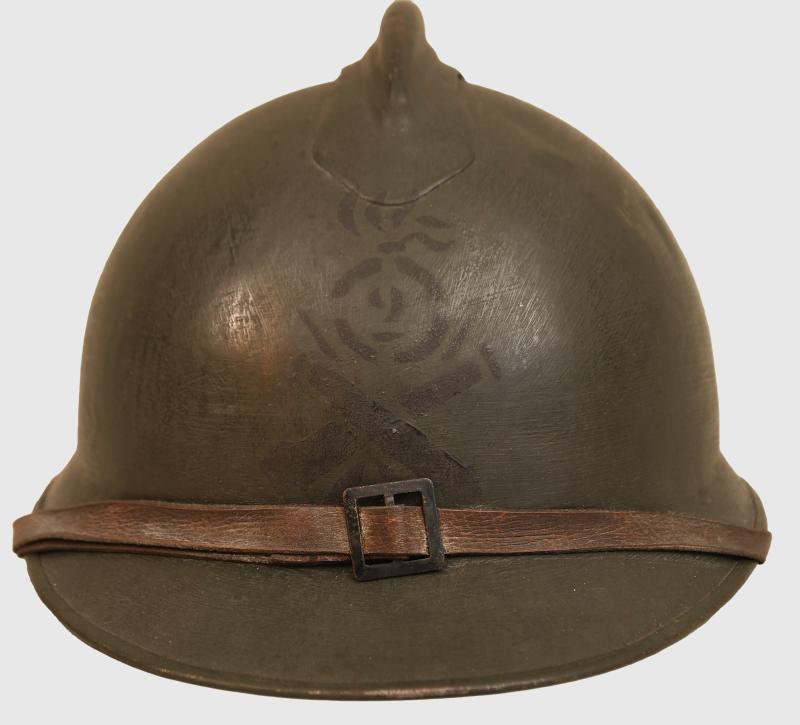 ITALIAN WWI ADRIAN HELMET, REGIMENTALLY MARKED.