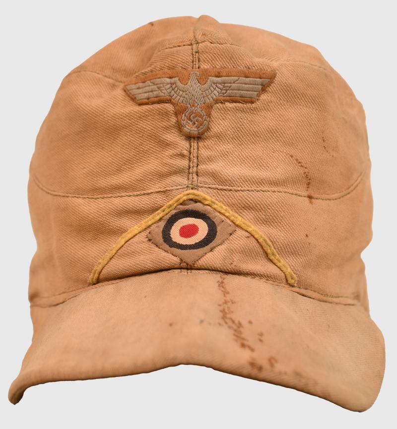 GERMAN WWII AKRIKAKORPS SIGNAL 1st PATT FIELD CAP