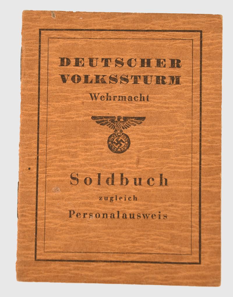 GERMAN WWII VOLKSTURM SOLDBUCH, SAXONY.