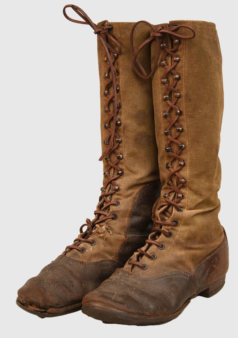 GERMAN WWII AFRIKAKORPS 3RD PATTERN LONG TROPICAL BOOTS.
