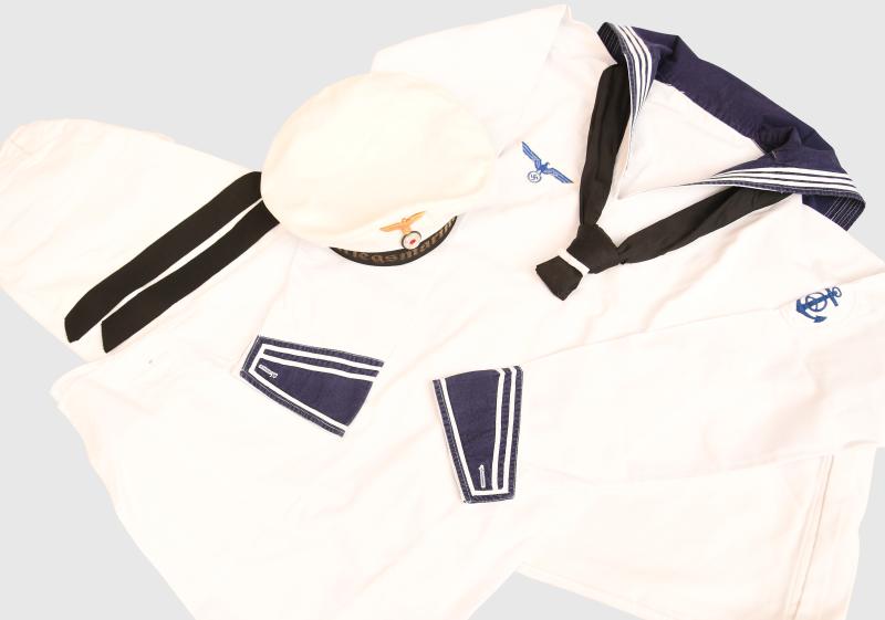 GERMAN WWII KRIEGSMARINE ALL WHITE SUMMER UNIFORM IDENTIFIED.