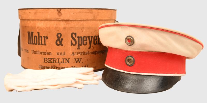 GERMAN WWI PRUSSIAN GUARD GUARD DU KORPS RESERVE OFFICERS VISOR CAP.