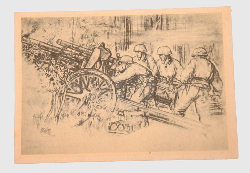 GERMAN WWII FELDPOST ARTILLERY CARD.