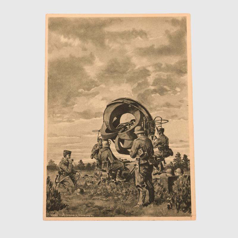 GERMAN WWII BLACK-AND-WHITE FELD POSTCARD LUFTWAFFE FLAK.