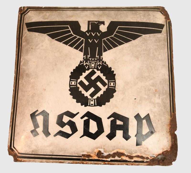 GERMAN WWII NSADAP POLITICAL BUILDING SIGN.