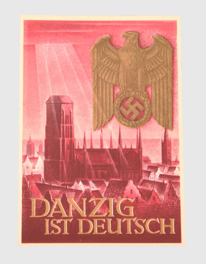 GERMAN WWII ANNEXATION OF DANZIG POSTCARD.