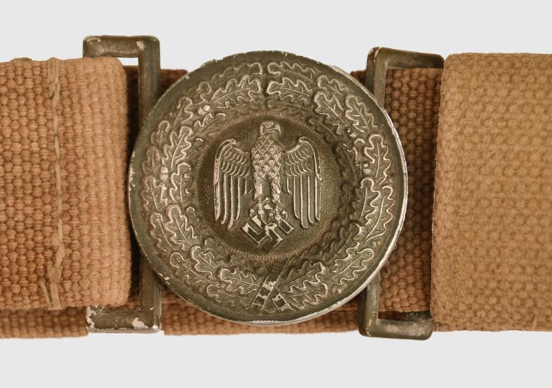 GERMAN WWII ARMY OFFICERS TROPICAL WAIST BELT.