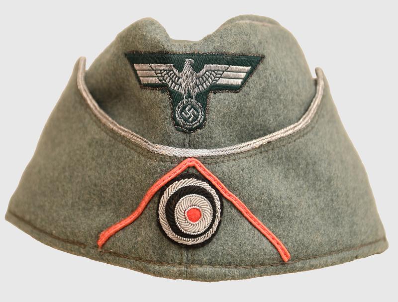 GERMAN WWII ARMY PANZER OFFICERS OVERSEAS CAP.