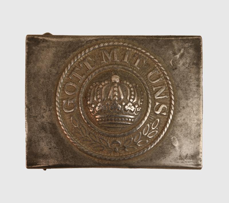 GERMAN WWI PRUSSIAN ALL STEEL FIELD GREY BUCKLE.