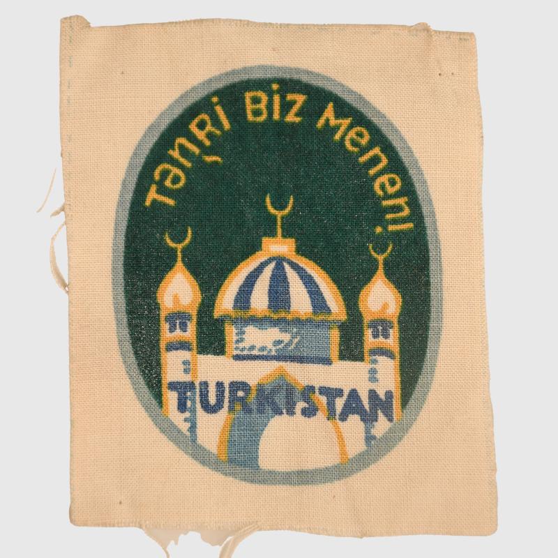 GERMAN WWII TURKISTAN FOREIGN VOLUNTEERS ARM SHIELD.