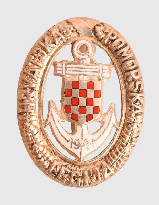 GERMAN WWII CROATIAN VOLUNTEER NAVAL LEGION HONOUR BADGE.