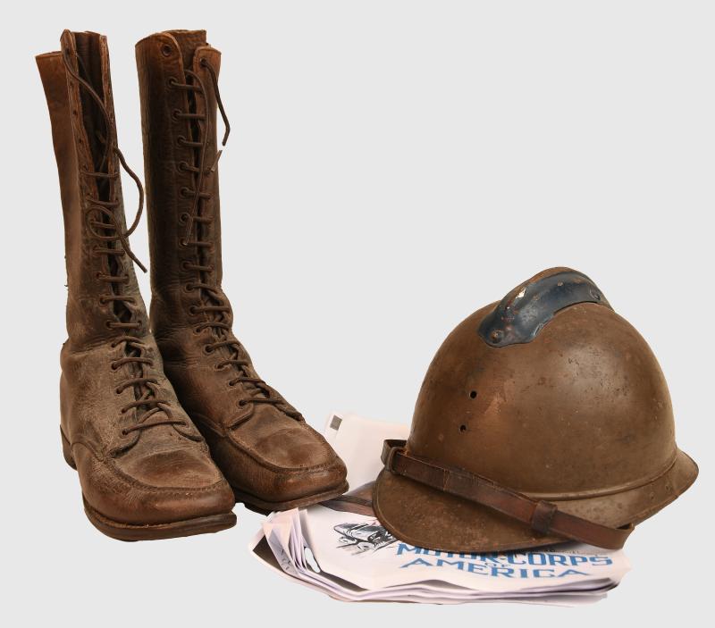 AMERICAN WWI MOTORCORPS OF AMERICA HELMET GROUP.
