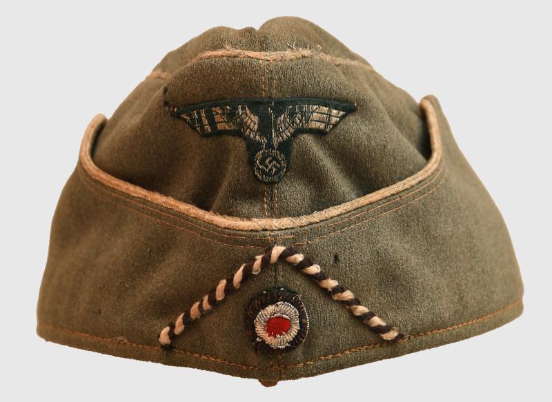 GERMAN WWII PANZER PIONEER REGT OFFICERS OVERSEAS CAP.