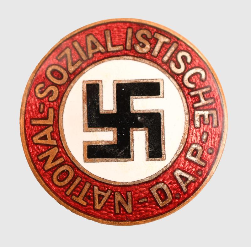 GERMAN WWII NSDAP MEMBERSHIP BADGE MARKED GES GESCH.
