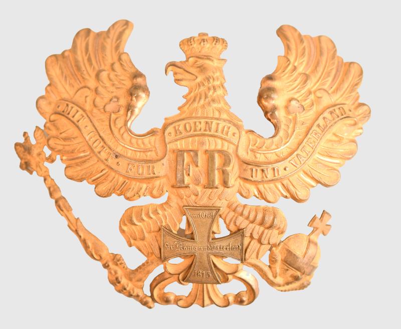 GERMAN WWI PRUSSIAN RESERVE OFFICERS HELMET PLATE.