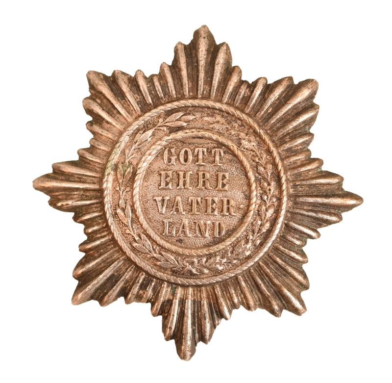 GERMAN WWI HESSIAN REGIMENT 115 OVERLAY PLATE TO THE ENLISTED RANKS HELMET.