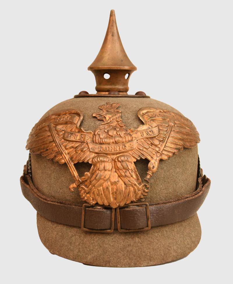 GERMAN WWI PRUSSIAN GRENADIER REGIMENT ERSATZ FELT PICKELHAUBE.