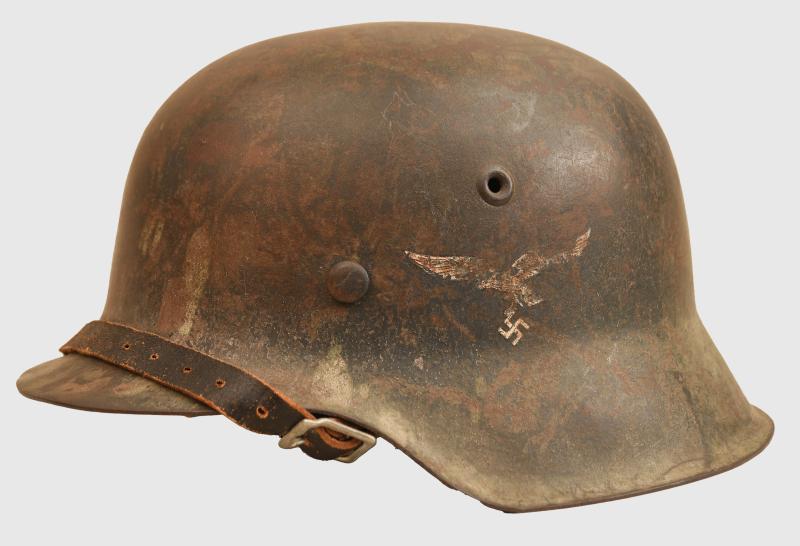 GERMAN WWII LUFTWAFFE CAMOUFLAGE M42 HELMET.