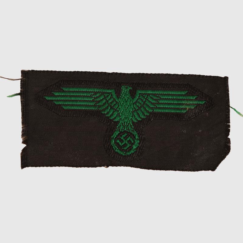 GERMAN WWII WAFFEN SS GREEN BEVO FIELD CAP EAGLE.