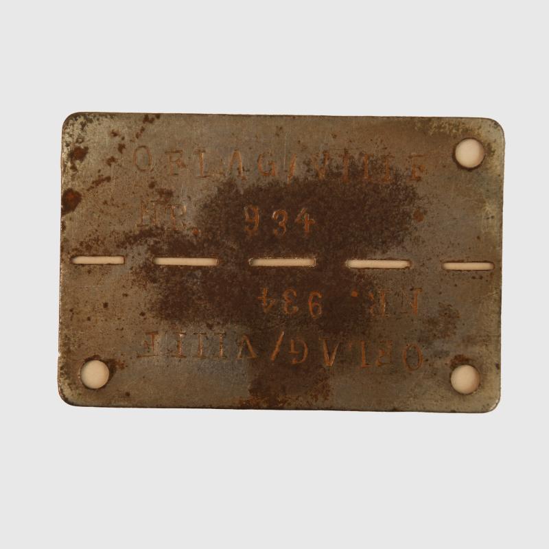 BRITISH WWII OFFICERS PRISONER OF WAR IDENTIFICATION DOG TAG.
