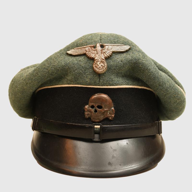 GERMAN WWII WAFFEN SS ENLISTED MAN’S VISOR CAP.