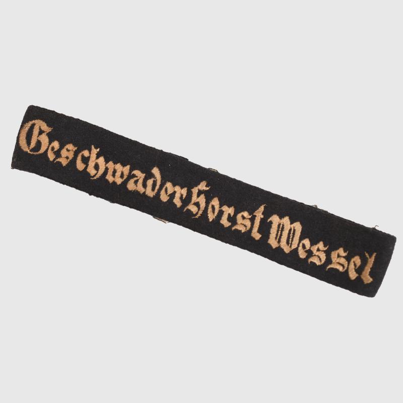 GERMAN WWII GESCHWADWER HORST WESSEL CUFF TITLE.