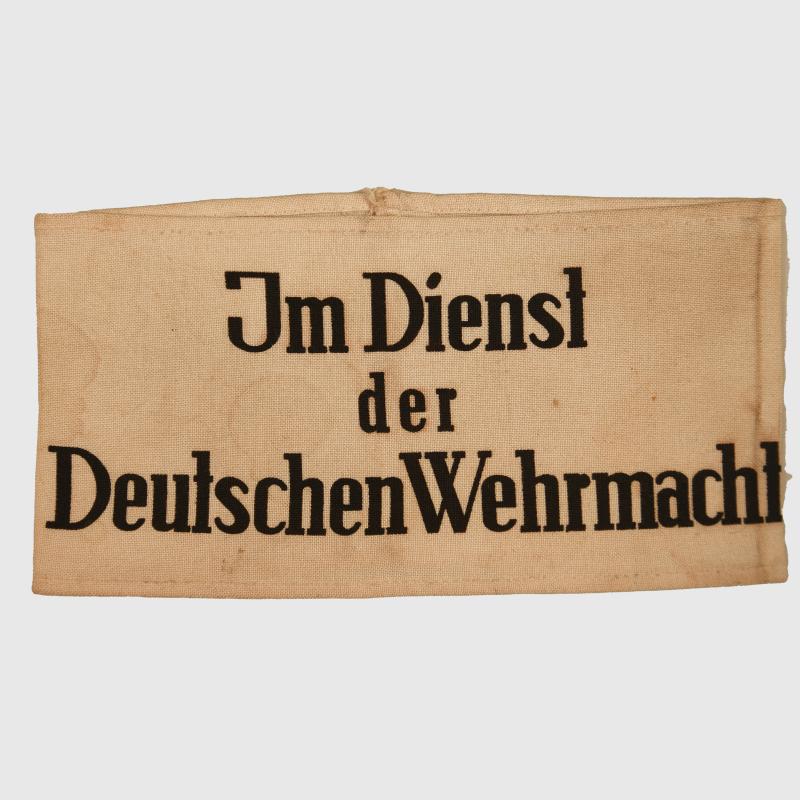 GERMAN WWII IN SERVICE OF THE GERMAN ARMY ARMBAND.