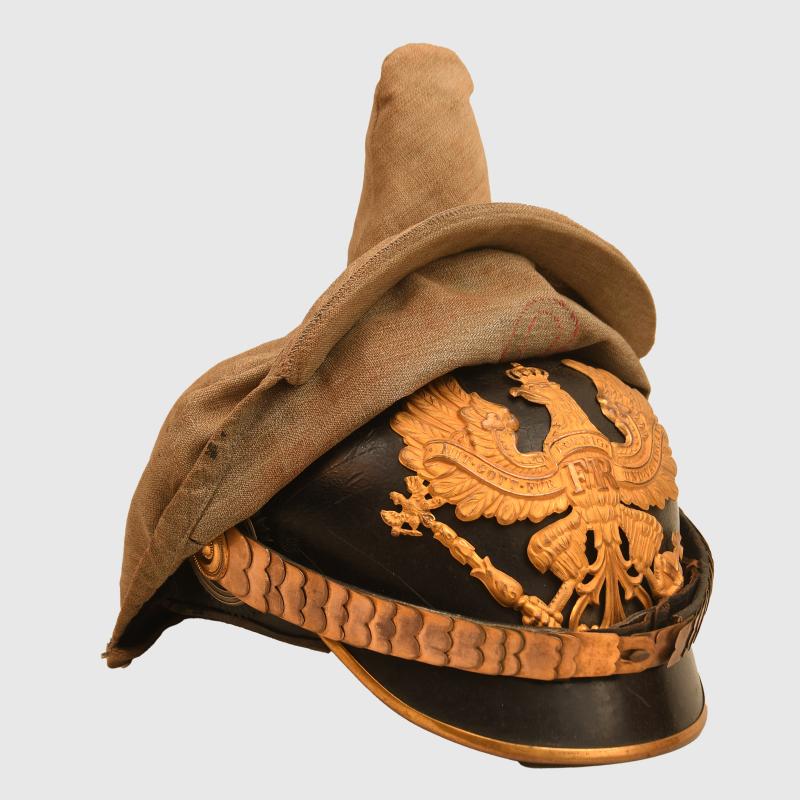 GERMAN WWI OFFICERS PICKLEHAUBE OF THE 8TH FOOT ARTILLERY REGIMENT.