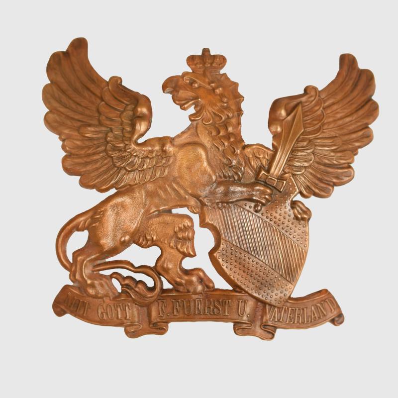 GERMAN WWI BADEN ENLISTED MAN’S HELMET PLATE.