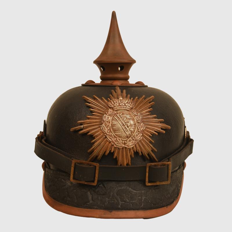 GERMAN WWI SAXON REGIMENT NUMBER 133 ENLISTED MAN’S PICKLEHAUBE.