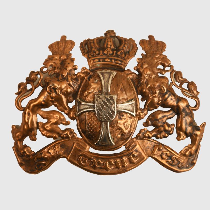 GERMAN WWI BAVARIAN RESERVE ENLISTED MAN’S HELMET PLATE.
