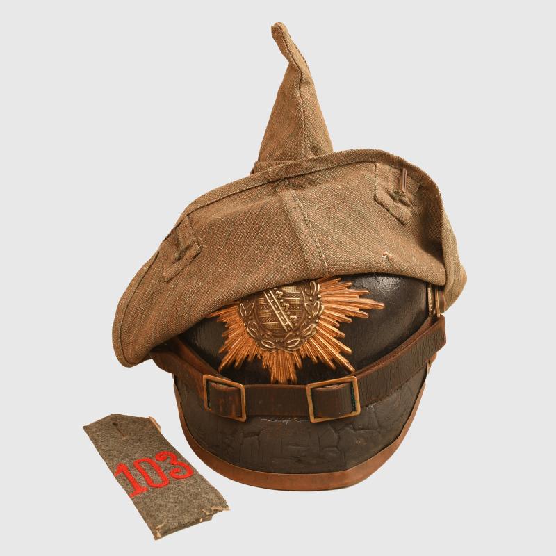 GERMAN WWI SAXON ENLISTED RANKS PICKELHAUBE.