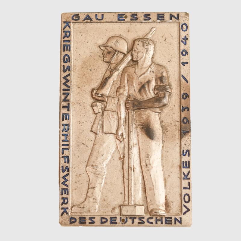 GERMAN WWII ESSEN WINTER HELP WORK PLAQUE.