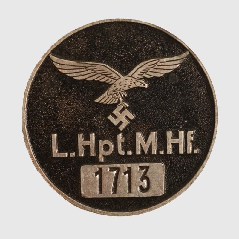 GERMAN WWII LUFTWAFFE ZINC WORKERS OR OFFICIALS ENTRY PASS.