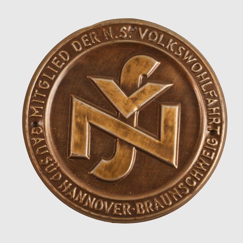 GERMAN WWII NSV DOOR PLAQUE.