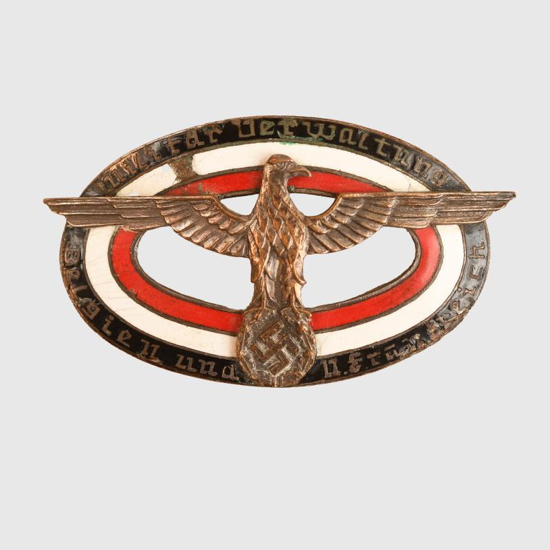 GERMAN WWII GERMAN ADMINISTRATION SERVICE IN FRANCE AND BELGIUM BADGE.