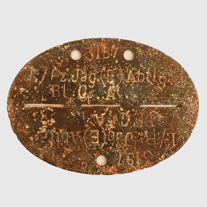 GERMAN WWII PANZER JAGER IDENTITY DISC.