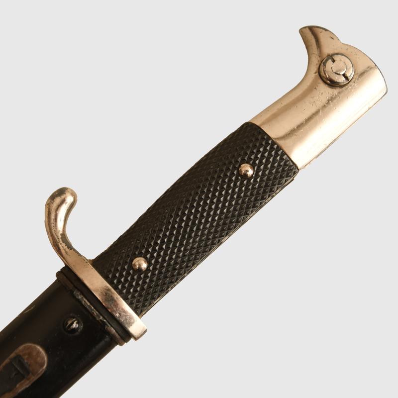 GERMAN WWII ARMED FORCES SHORT PARADE BAYONET WITH CARBINE BLADE.