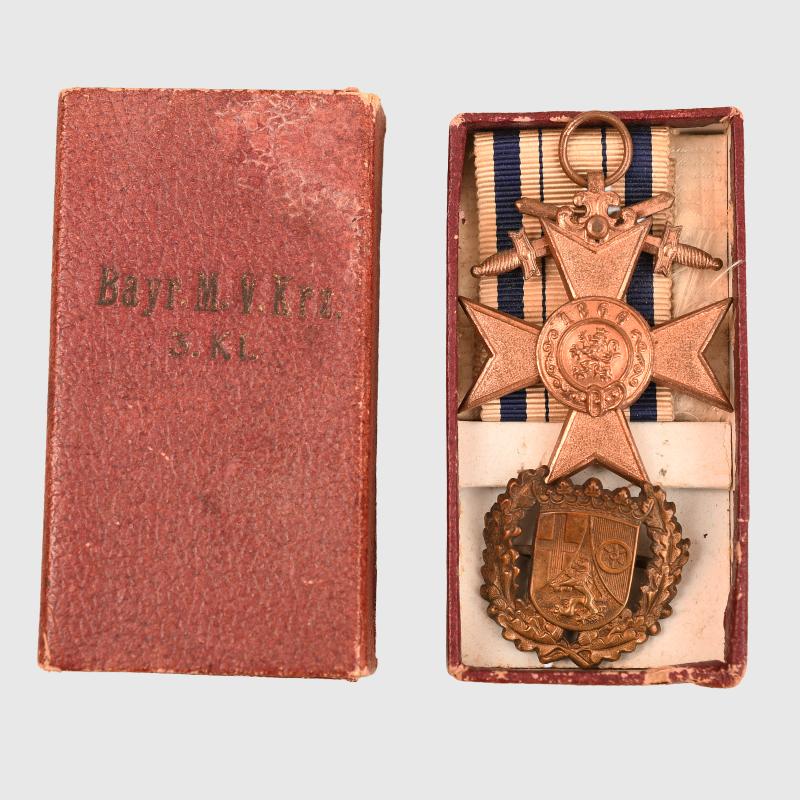 GERMAN WWI BAVARIAN MILITARY MERIT MEDAL.3rd CLASS WITH SWORDS.